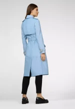 Blue Leather Trench Coat USA
