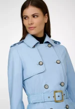 Blue Leather Trench Coat United States