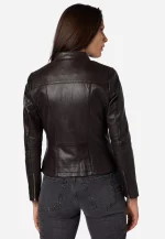 Brown Leather Biker Jacket Womens USA