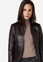 Womens Black Moto Leather Jacket United States
