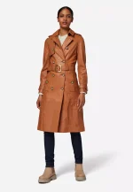 Brown Leather Trench Coat
