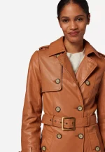 Brown Leather Trench Coat United States