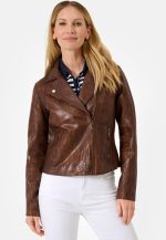 Chocolate Brown Leather Jacket Womens