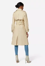 Cream Leather Trench Coat USA