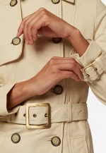 Cream Leather Trench Coat United States