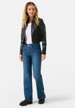 Cropped Black Leather Jacket US