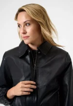 Cropped Leather Bomber Jacket United States
