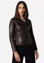 Dark Brown Leather Jacket Women