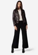 Dark Brown Leather Jacket Women US
