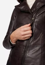 Dark Brown Leather Jacket Women