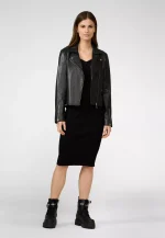 Leather Racer Jacket Women US