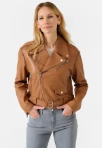 Oversized Brown Leather Jacket Womens