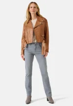 Oversized Brown Leather Jacket Womens US