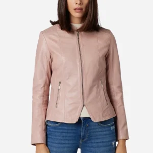 Pink Leather Jacket Women