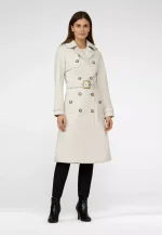 White Leather Trench Coat