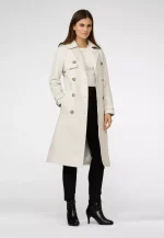 White Leather Trench Coat US