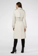 White Leather Trench Coat USA