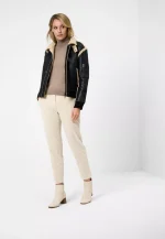Women Black Aviator Leather Jacket US