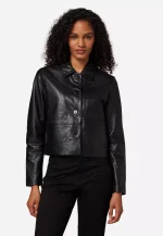 Womens Black Leather Shirt
