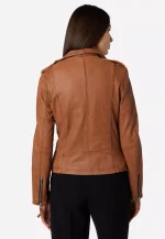 Womens Brown Leather Motorcycle Jacket United States