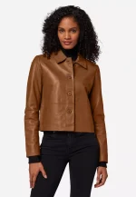 Womens Brown Leather Shirt