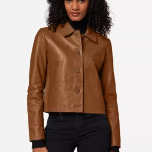 Womens Brown Leather Shirt