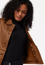 Womens Brown Leather Shirt United States