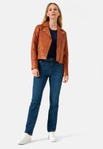 Womens Cognac Leather Jacket US