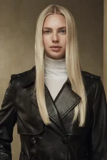 Womens Long Leather Trench Coat