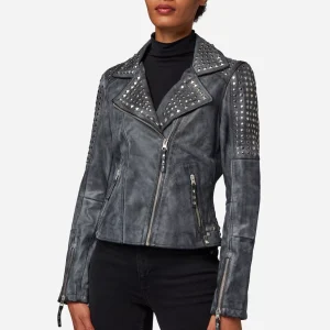 Womens Studded Leather Jacket