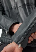 Grey Leather Motorcycle Jacket United States