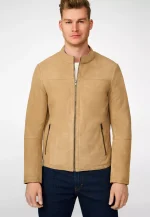 tan leather jacket