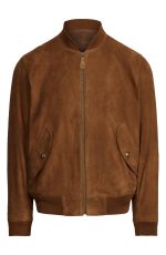 Brown Suede Bomber Jacket