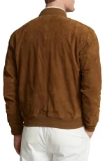Brown Suede Bomber Jacket for Men