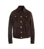 Brown Suede Trucker Jacket