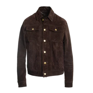 Brown Suede Trucker Jacket