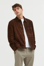 Chocolate Brown Suede Jacket US