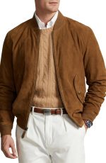 Suede Bomber Jacket for Men