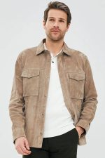 beige suede jacket