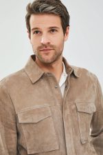 beige suede jacket