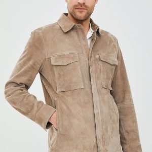 beige suede jacket