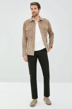 beige suede jacket