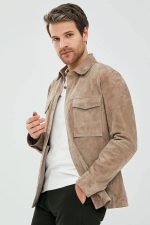 beige suede jacket