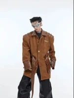suede patchwork jacket