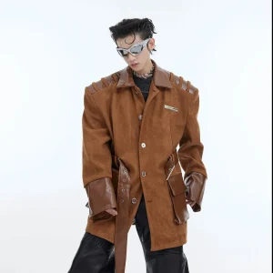 suede patchwork jacket