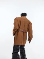 suede patchwork jacket US