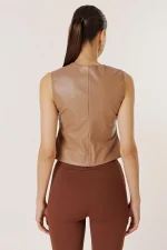 Tan Leather Vest Womens United States