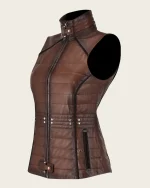 Brown Leather Vest Womens