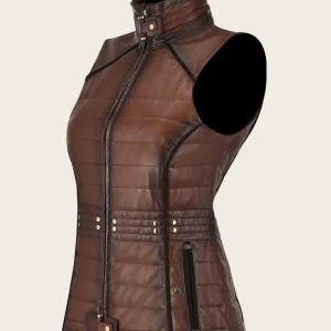Brown Leather Vest Womens