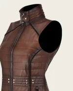 Brown Leather Vest Womens USA